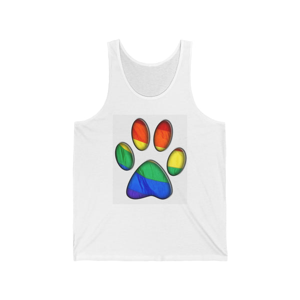 Rainbow Pawprint Unisex Jersey Tank