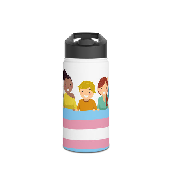 Trans Pride Flag Stainless Steel Water Bottle