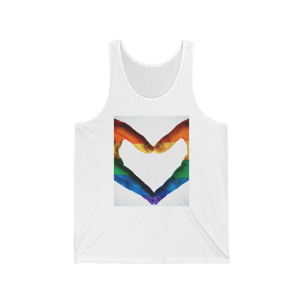 Rainbow Heart Hands Unisex Jersey Tank