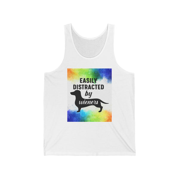 Easily Distracted By Weiners Pride Unisex Jersey Tank