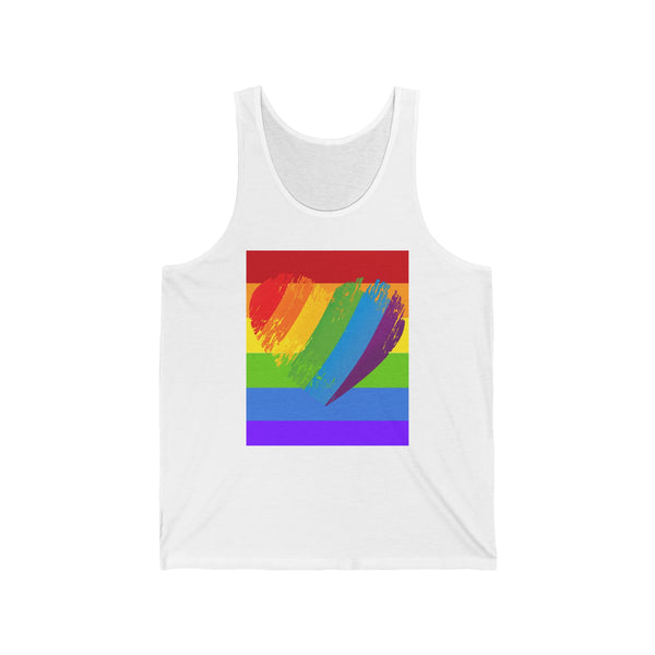 Rainbow Heart Unisex Jersey Tank