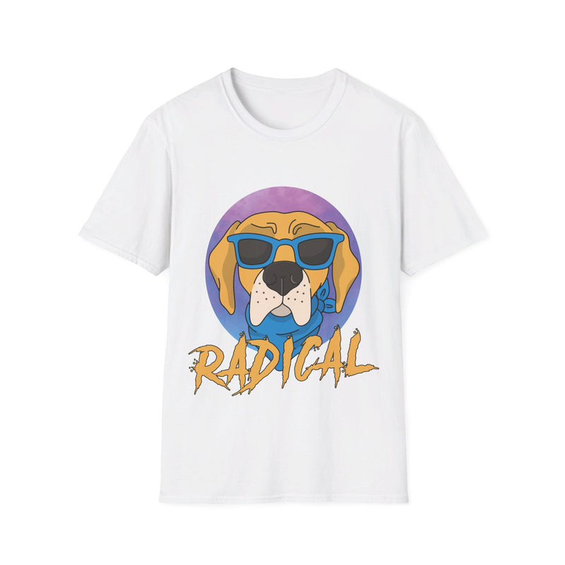 Radical Dog in Sunglasses. Unisex comfy short sleeve t-shirt.