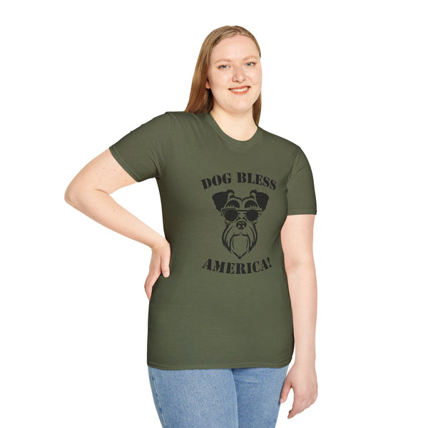 Dog Bless America. Unisex comfy short sleeve t-shirt.