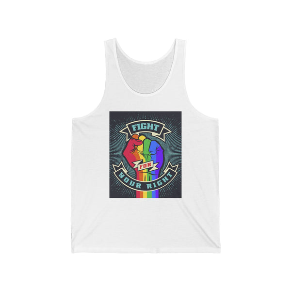 Fight for your Rights Rainbow Fist Unisex Jersey Tank