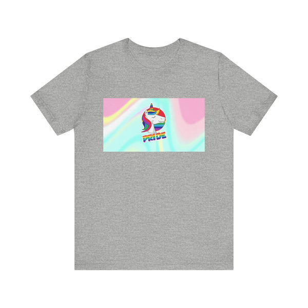 Trans Pride Unicorn.  Unisex comfy casual t-shirt with short sleeves.