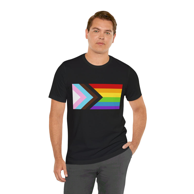 Trans Pride Combo Flag.  Unisex comfy casual t-shirt with short sleeves.