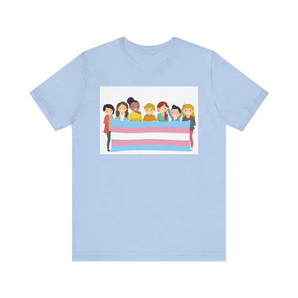 Trans Pride Flag.  Unisex comfy casual t-shirt with short sleeves.