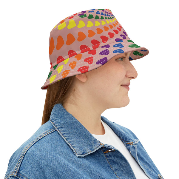 Rainbow Hearts Bucket Hat