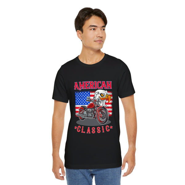 USA American Classic Motorcycle.  Unisex comfy casual t-shirt with short sleeves.